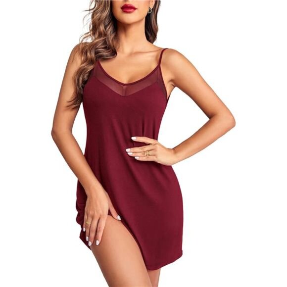 Other - Women's Camisole Chemise Nightgown Dress Wine Red